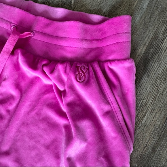 Victoria's Secret Velour Tracksuit Zip Hoodie & Jogger Set Hot Pink Sz Medium - Picture 7 of 15
